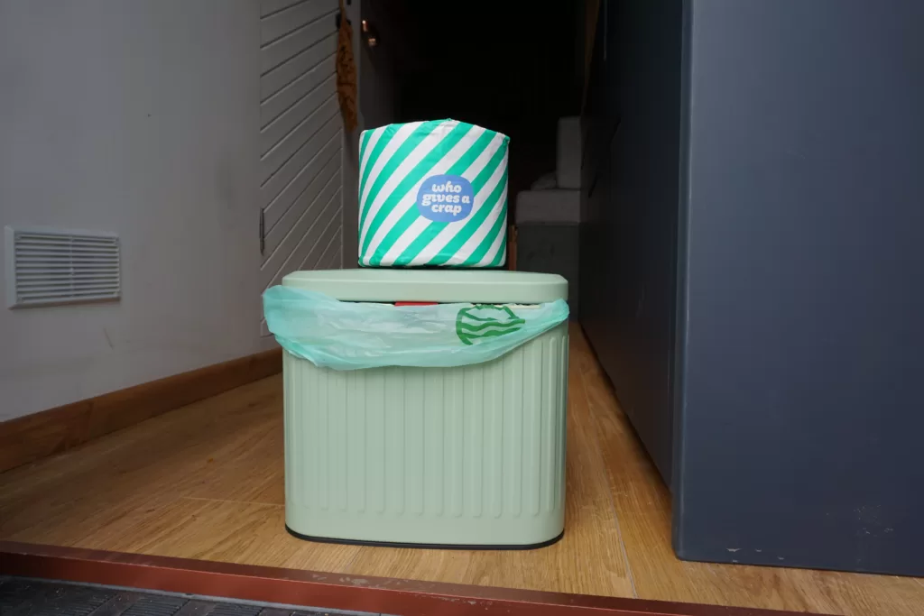 toilet paper bin in camper van